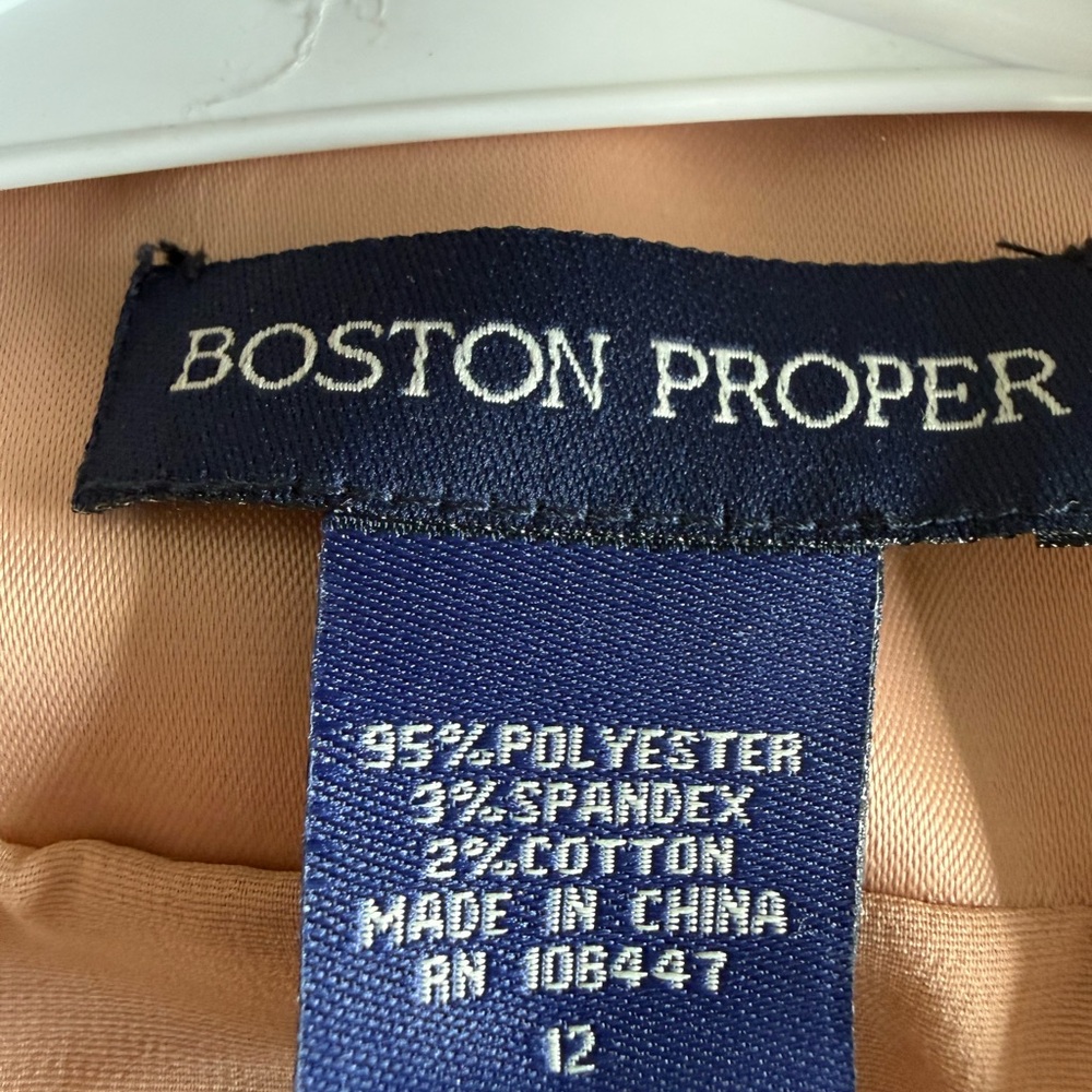 Boston Proper Satin Blouse in Soft Peach - Picture 11 of 14